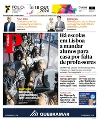 Capa do Público de sábado, 3 de outubro de 2026