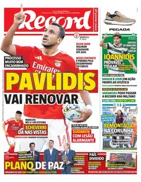 Capa do Record de sábado, 3 de outubro de 2026