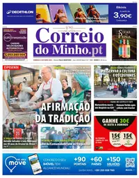 Capa do Correio do Minho de domingo, 4 de outubro de 2026
