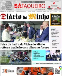 Capa do Diário do Minho de domingo, 4 de outubro de 2026