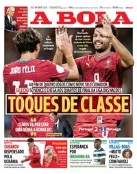 Capa do A Bola de segunda-feira, 5 de outubro de 2026