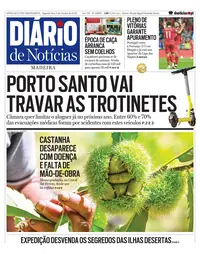 Capa do Diário de Notícias da Madeira de segunda-feira, 5 de outubro de 2026