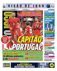 Capa do O Jogo de segunda-feira, 5 de outubro de 2026