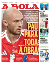 Capa do A Bola de terça-feira, 6 de outubro de 2026