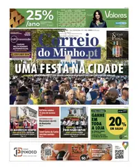 Capa do Correio do Minho de terça-feira, 6 de outubro de 2026