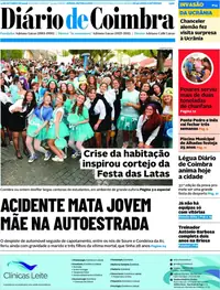 Capa do Diário de Coimbra de terça-feira, 6 de outubro de 2026