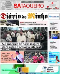 Capa do Diário do Minho de terça-feira, 6 de outubro de 2026
