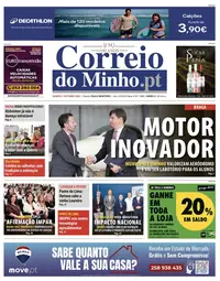 Capa do Correio do Minho de quarta-feira, 7 de outubro de 2026