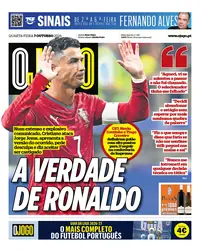 Capa do O Jogo de quarta-feira, 7 de outubro de 2026