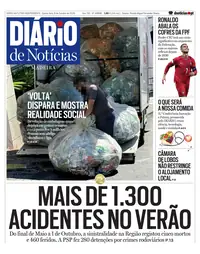 Capa do Diário de Notícias da Madeira de quinta-feira, 8 de outubro de 2026