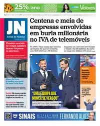 Capa do Jornal de Notícias de quinta-feira, 8 de outubro de 2026