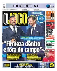 Capa do O Jogo de quinta-feira, 8 de outubro de 2026