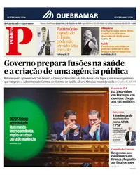 Capa do Público de quinta-feira, 8 de outubro de 2026