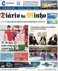 Capa do Diário do Minho de sexta-feira, 9 de outubro de 2026