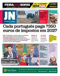 Capa do Jornal de Notícias de sexta-feira, 9 de outubro de 2026