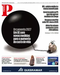 Capa do Público de sexta-feira, 9 de outubro de 2026