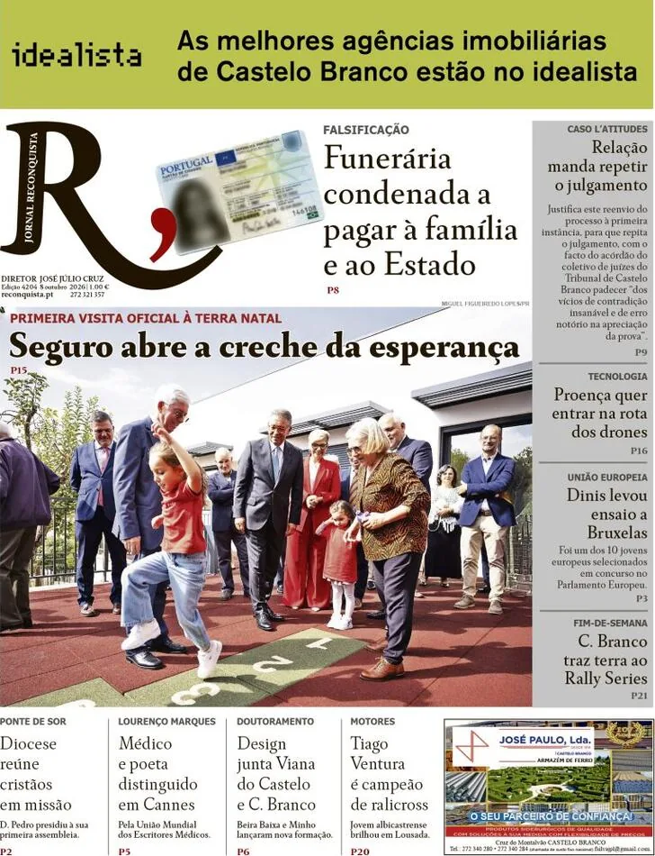 Capa do Reconquista de sexta-feira, 9 de outubro de 2026