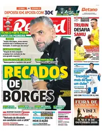 Capa do Record de sexta-feira, 9 de outubro de 2026