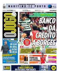 Capa do O Jogo de sábado, 10 de outubro de 2026