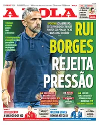 Capa do A Bola de domingo, 11 de outubro de 2026