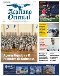 Capa do Açoriano Oriental de domingo, 11 de outubro de 2026