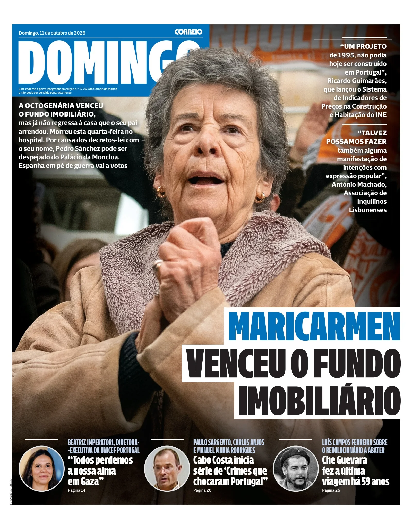 Capa do Domingo de domingo, 11 de outubro de 2026