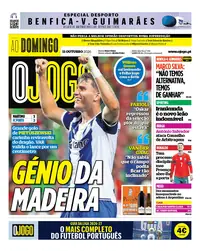 Capa do O Jogo de domingo, 11 de outubro de 2026