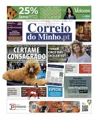Capa do Correio do Minho de segunda-feira, 12 de outubro de 2026