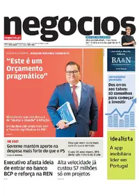 Capa do Jornal de Negócios de segunda-feira, 12 de outubro de 2026