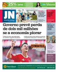 Capa do Jornal de Notícias de segunda-feira, 12 de outubro de 2026
