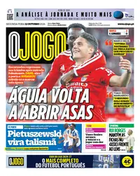 Capa do O Jogo de segunda-feira, 12 de outubro de 2026