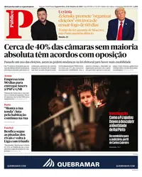 Capa do Público de segunda-feira, 12 de outubro de 2026