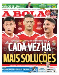 Capa do A Bola de quarta-feira, 14 de outubro de 2026