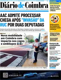 Capa do Diário de Coimbra de quarta-feira, 14 de outubro de 2026
