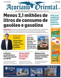Capa do Açoriano Oriental de quinta-feira, 15 de outubro de 2026