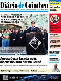 Capa do Diário de Coimbra de quinta-feira, 15 de outubro de 2026