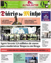 Capa do Diário do Minho de quinta-feira, 15 de outubro de 2026