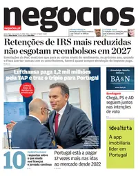 Capa do Jornal de Negócios de quinta-feira, 15 de outubro de 2026