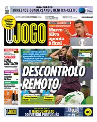 Capa do O Jogo de quinta-feira, 15 de outubro de 2026