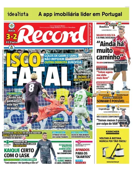 Capa do Record de quinta-feira, 15 de outubro de 2026