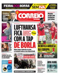 Capa do Correio da Manhã de sexta-feira, 16 de outubro de 2026