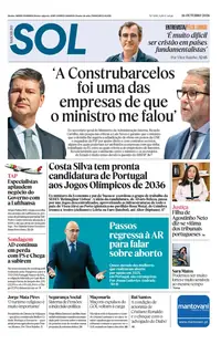 Capa do Nascer do SOL de sexta-feira, 16 de outubro de 2026