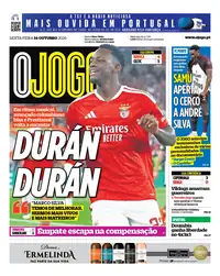 Capa do O Jogo de sexta-feira, 16 de outubro de 2026