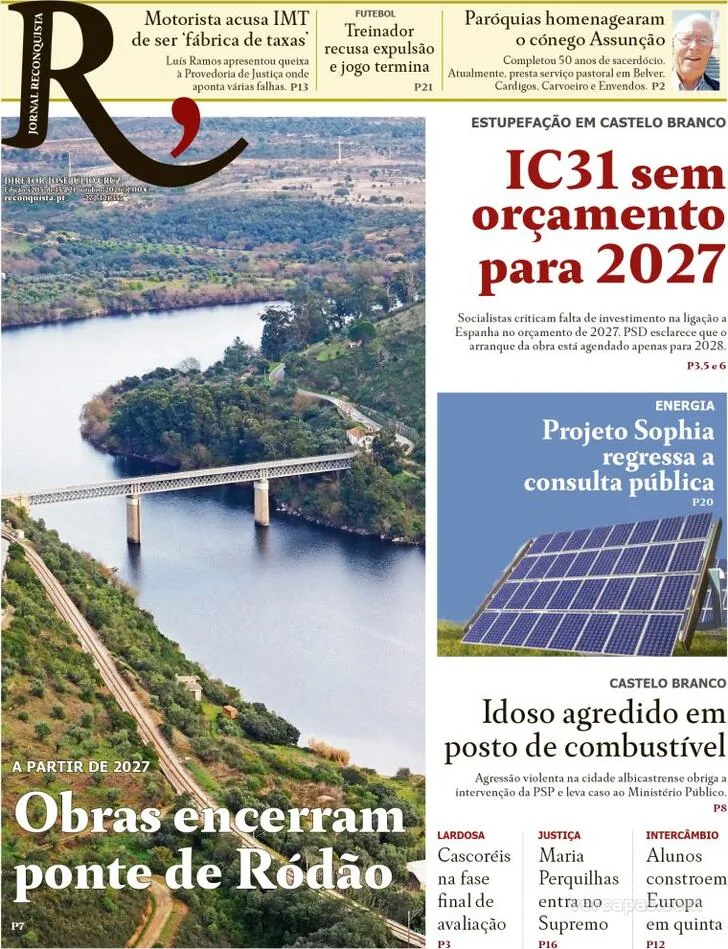 Capa do Reconquista de sexta-feira, 16 de outubro de 2026
