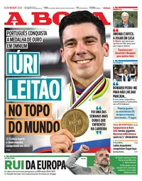 Capa do A Bola de domingo, 18 de outubro de 2026