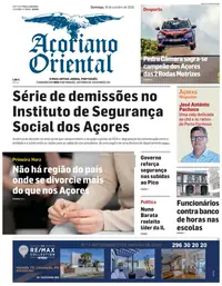 Capa do Açoriano Oriental de domingo, 18 de outubro de 2026