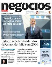 Capa do Jornal de Negócios de segunda-feira, 19 de outubro de 2026