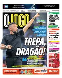 Capa do O Jogo de terça-feira, 20 de outubro de 2026