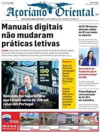 Capa do Açoriano Oriental de quarta-feira, 21 de outubro de 2026