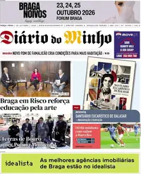 Capa do Diário do Minho de quarta-feira, 21 de outubro de 2026